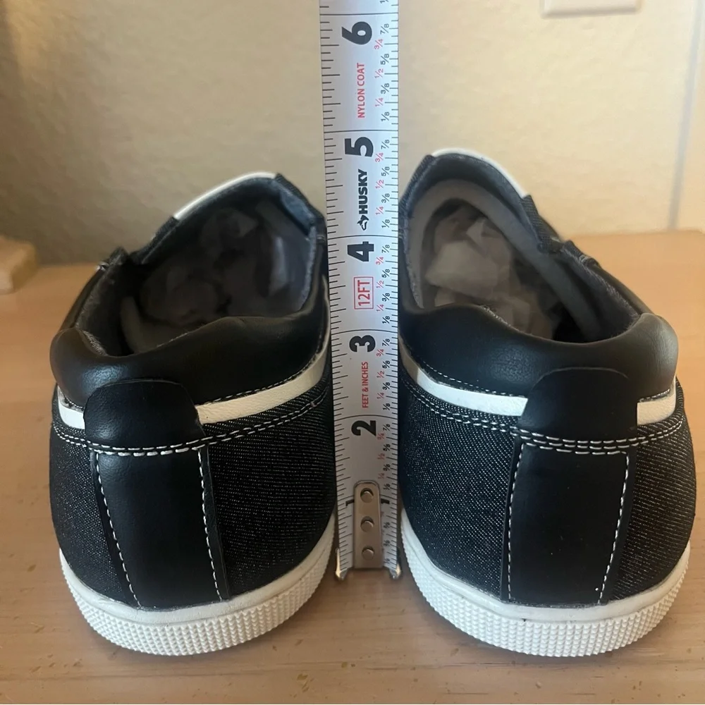 Marco‎ Vitale Men's Slip-On Denim Leather Sneakers | Size 12 | Black